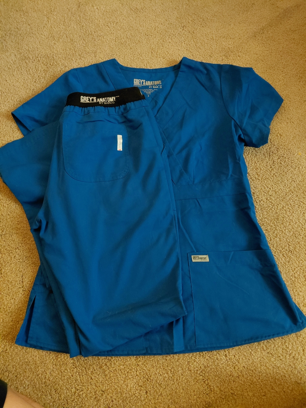 Grey's Anatomy Royal Blue Scrub Top & Pants Set